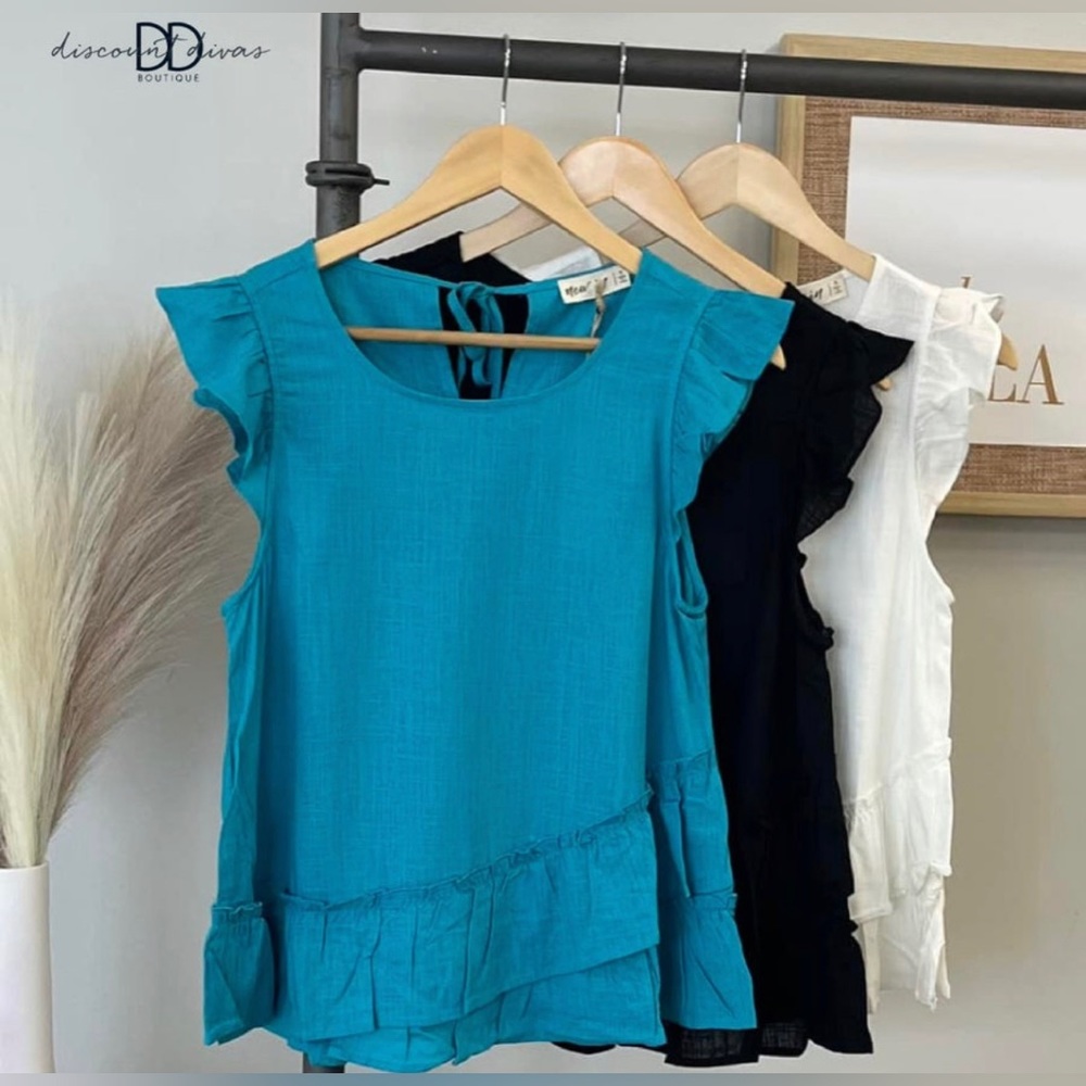 Women’s Ruffle Very J Top, Size Large - Picture 2 of 4